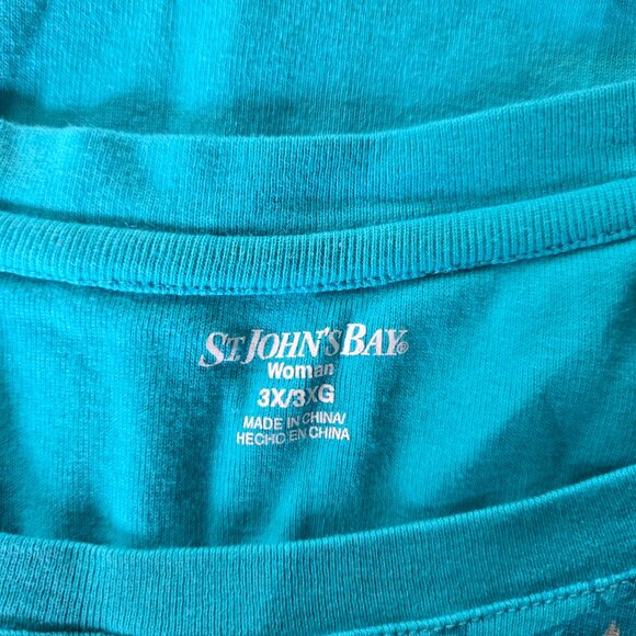 ST JOHN'S BAY Bright Blue Screened Short Sleeve Round Neck T Shirt 3X - Picture 3 of 5